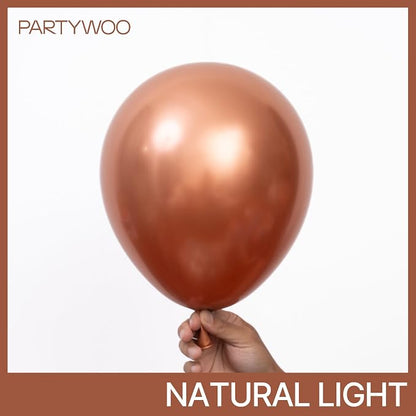 PartyWoo Copper Chrome Balloons 50pcs Metallic Brown Bronze Color | 12 Inch - Image 2