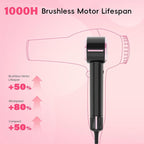 CINOSTAR Hair Dryer, Fast Drying Blow Dryer with Diffuser, with 110, 000RPM Brushless Motor&Ionic Technology No Heat Damage, Lightweight for Women and Travel, Low Noise, Black
