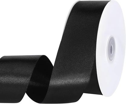 woric Black Satin Ribbon 1 1/2 inch 60 Yards by woric