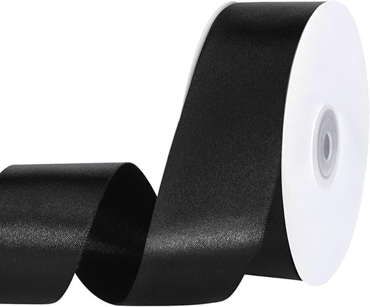 woric Black Satin Ribbon 1 1/2 inch 60 Yards by woric