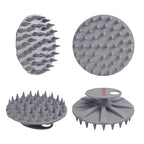 INNERNEED Scalp Massager Shampoo Brush, Wet & Dry Manual Scalp Care Head Scrubber Hair Washing, Soft Silicone Bristles, for Hair Growth, Dandruff Removal (Black+Gray)