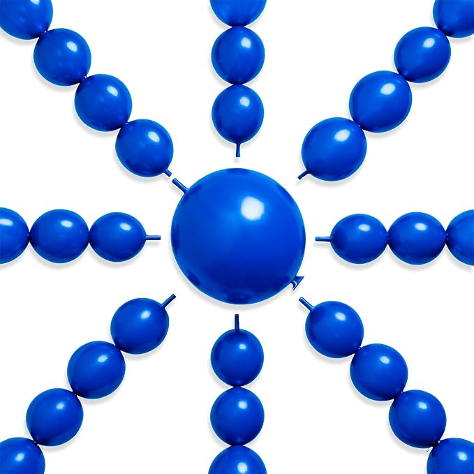 PartyWoo Royal Blue Linking Balloons 100pcs 6 Inch Dark Blue Link Balloons | by PartyWoo