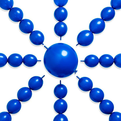 PartyWoo Royal Blue Linking Balloons 100pcs 6 Inch Dark Blue Link Balloons | by PartyWoo