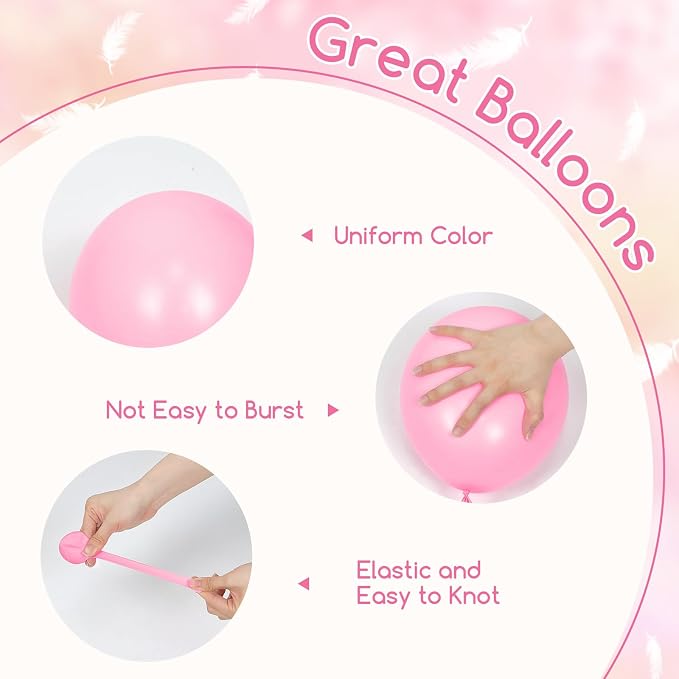60pcs Pink and Yellow Balloons 12inch, - Image 3