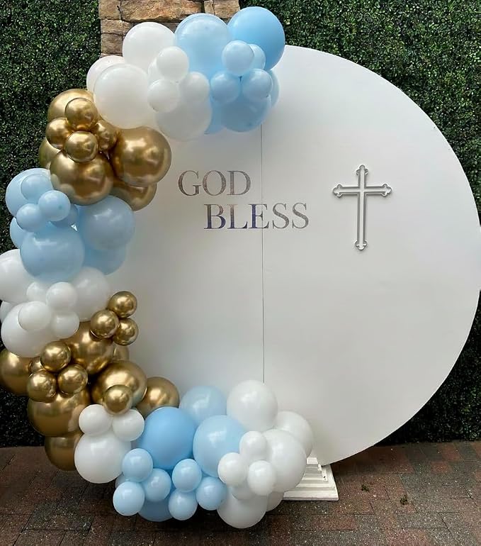 First Communion Blue Balloons Arch Kit 160Pcs, Baptism God Bless Balloon - Image 4