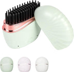 Mini Straightener,Mini Hair Straightener for Women,New Rechargeable Wireless Portable Hair Straightener Brush,Rapid-Heat with Three Temperature Controls,Heat-Resistant Shell Travel Comb (Green)