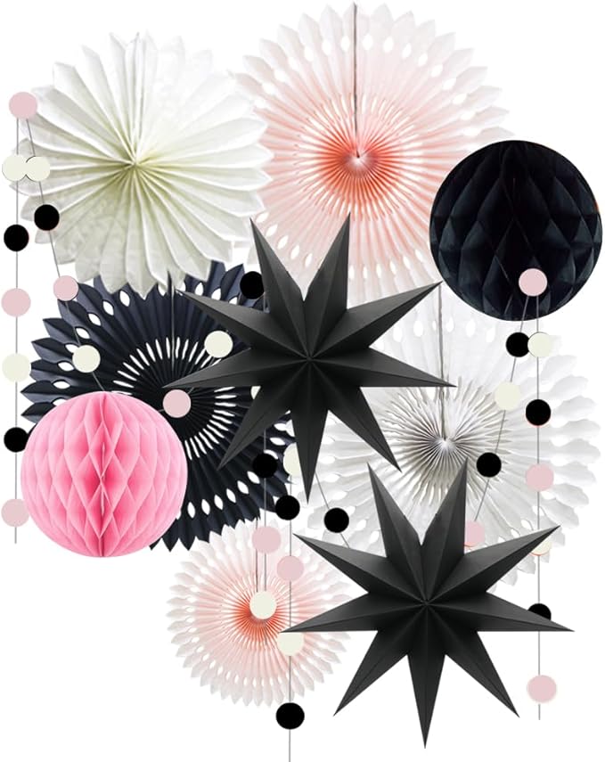 10 Pcs Party Decoration Set, Honeycomb Balls and Star Lanterns by ADLKGG