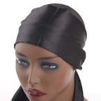 XTREND Satin Edge Scarves for Wigs Silk Headbands Soft Edge Scarf to Lay Edges for Black Women Keep Wig Secured Satin Headband for Yoga, Makeup, Facial, Sport (1 pc, Black#)