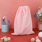 Segbeauty Diffuser Hair Dryer Bag, 3pcs 15.7x11.8in Velvet Satin Bags with Drawstring, Light Pink Velvet Bag 40x30cm for Comb Attachment, Travel Organizer for Clothes, Drawstring Pouch Storage