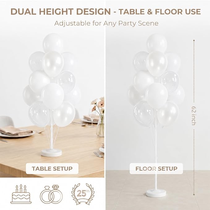 Pearl white Balloon Column Kit Set of 2 - Image 4