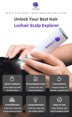 lushair Wireless Hair Analyzer, Hair Follicle Tester, Scalp Microscope, 16 Hair Tests, AI Smart Analysis Provides Care Plan