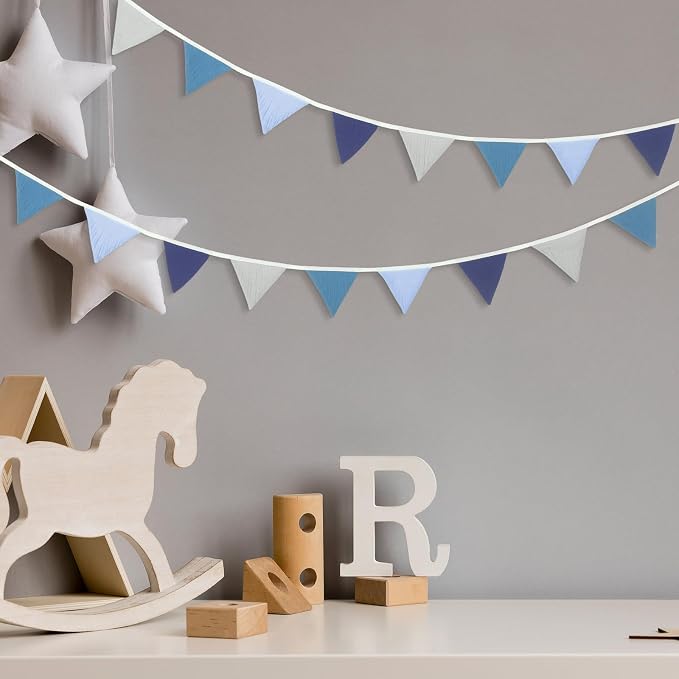 Oudain 2 Pcs Pennant Banner Flags Nursery Garland Triangle Bunting Flags - Image 4