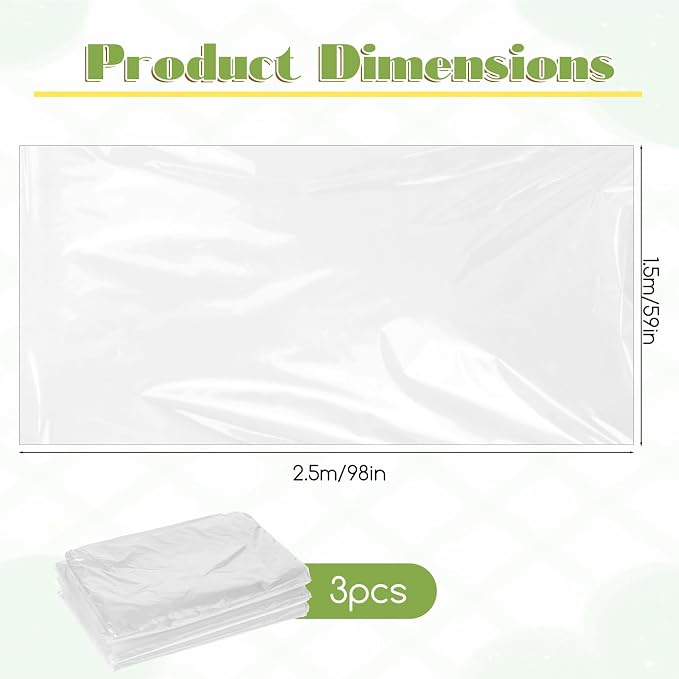3 Pack Balloon Bags for Transport 98 x 59 Inch Reusable Clear Storage Bags - Image 2