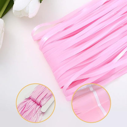 10 Pack Pink Foil Curtain Backdrop 3.2ft x 8.2ft Macaron Tinsel Foil Fringe - Image 4