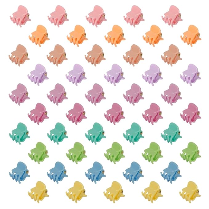 50 PCS Mini Hair Claw Clips， Bangs Strong Grip Multifunction Clamp Clips. (Macaron)