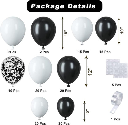 Black White Balloons Arch Kit - Image 2