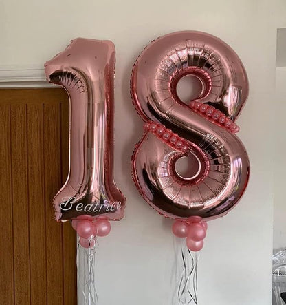 40 Inch Rose Gold 17 Number Balloons Giant 17 Balloons Rose Gold Birthday 17 - Image 7
