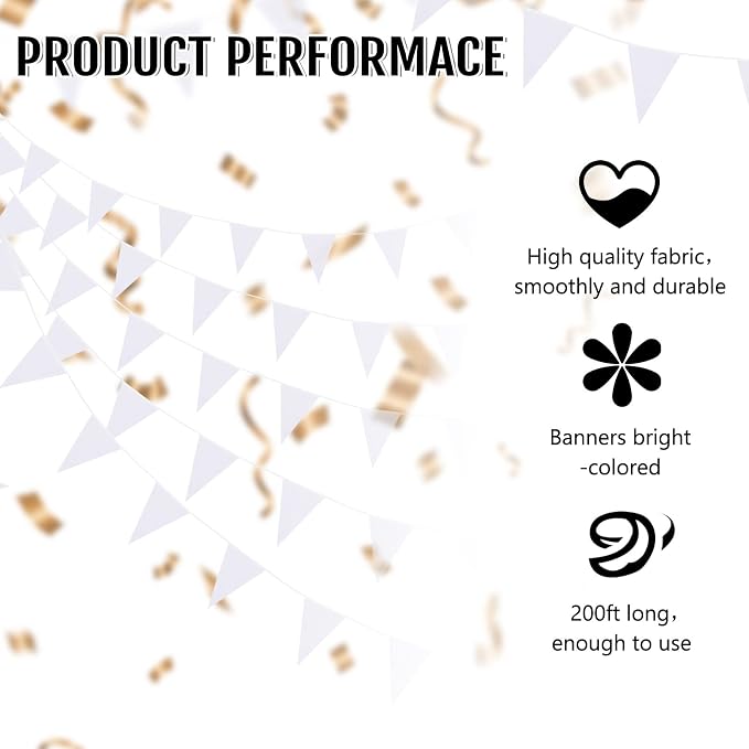 Tatuo 200 Feet Solid Pennant Banners Flags String Triangle Hanging DIY Bunting - Image 3