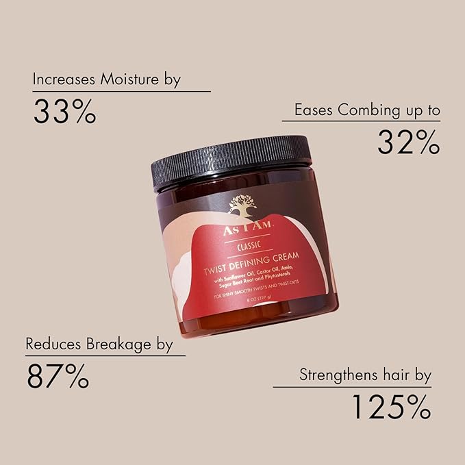 As I Am Twist Defining Cream - 8 Ounce - with Castor oil and Phytosterols