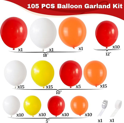 BBQ Balloon Garland Arch Kit Hot Dog Red Yellow Orange Latex Balloons - Image 2