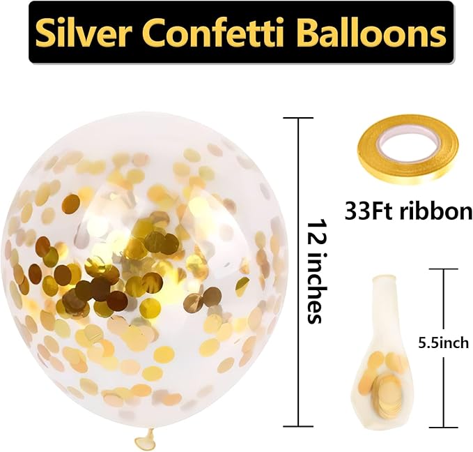 Bezente Gold Confetti Latex Party Balloons 60 Pack 12 inch | Helium Gold - Image 3