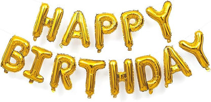 16 Inch Gold Happy Birthday Balloons Banner, Aluminum Foil Letters Happy by VHUWE