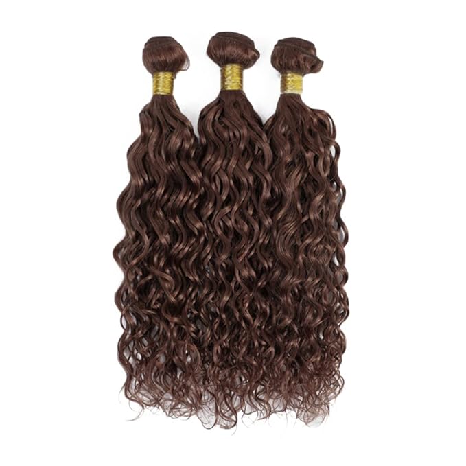 Brown Kinky Curly Bundles Human Hair Chocolate Brown Bundle Niegmeag Brazilian Virgin Remy Hair 3 Bundles 12 14 16 Inch Double Weft Soft and Silky Color 4 Kinky Curly Bundle Hair Weave