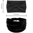 IVARYSS Wide Headbands for Women, Black Knotted Head Wraps Turbans, Large African Style Head Bands Hair Accessories, 6 Pack