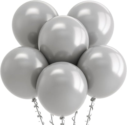 Bezente Gray Balloons 18 Inch 30 Pack Latex Large Thick | Gray Balloons Big by Bezente
