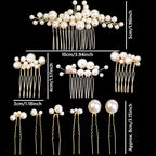 10PCS Gold Wedding Bridal Hair Combs Pearl Hair Pins Clips Vintage Hair Headpiece Jewelry for Bridesmaids Brides Flower Girls Hair Accessories