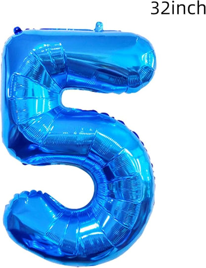 5th Birthday Large Foil Balloons Blue， Balloon Decorations - Image 4