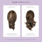 Claw Clip Ponytail Extension - 12 Inch Curly Ponytail Extension, Wavy Pony Tails Hair Extensions, Synthetic Hair Extensions Ponytail, Clip On Ponytails for Women (Dark Ash Blonde With Golden Ends)