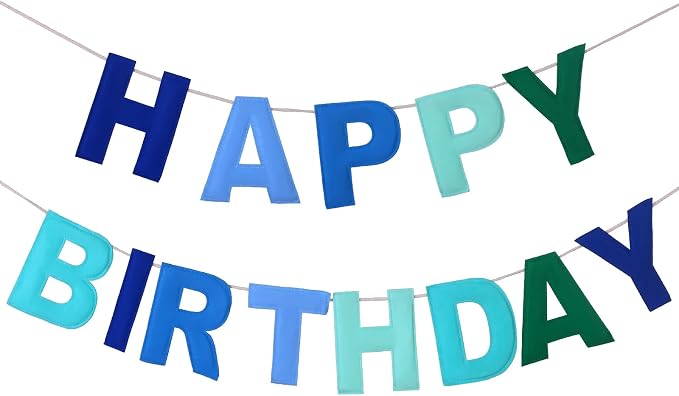 Felt Happy Birthday Garland Rainbow Banner Reusable Happy Birthday Sign Party by Mindsoft