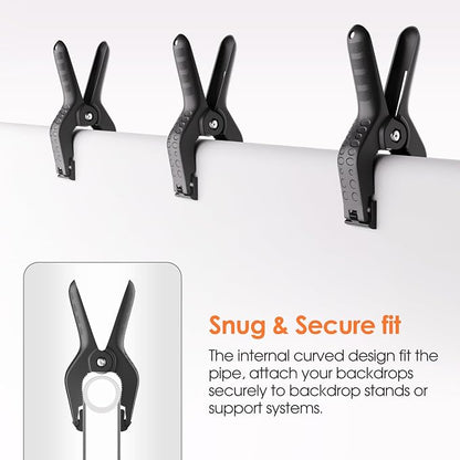 Spring Clamps Heavy Duty, 3.5in Backdrop Clips, 10 Pack- Black | Strong Spring - Image 5