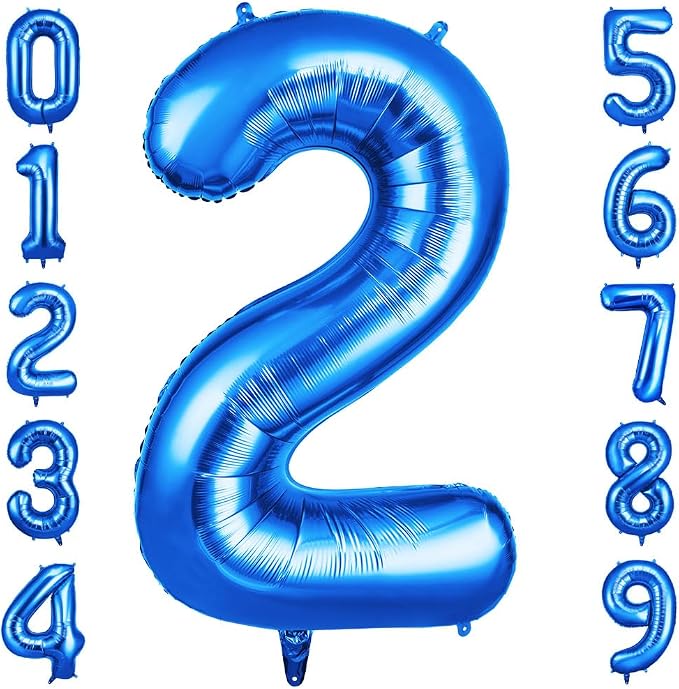 OFFCUP 40 Inch Blue Number 2 Balloon by OFFCUP