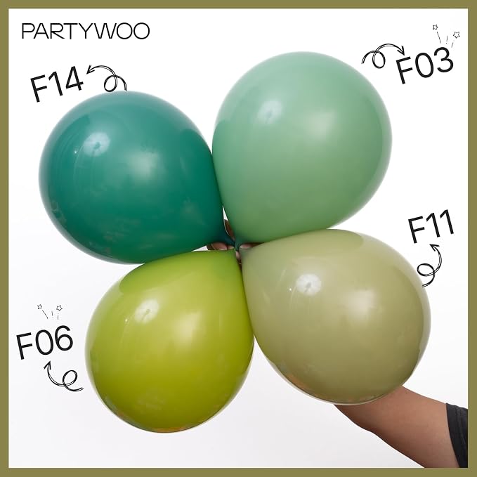 PartyWoo Sage Green Balloons 100pcs Olive Green Color 5 Inch | Balloons - Image 6