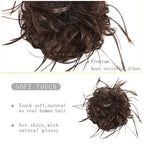 HMD Tousled Updo Messy Bun Hairpiece Hair Extension Ponytail with Elastic Rubber Band Updo Ponytail Hairpiece Synthetic Hair Extensions Scrunchies Ponytail Hairpieces for Women