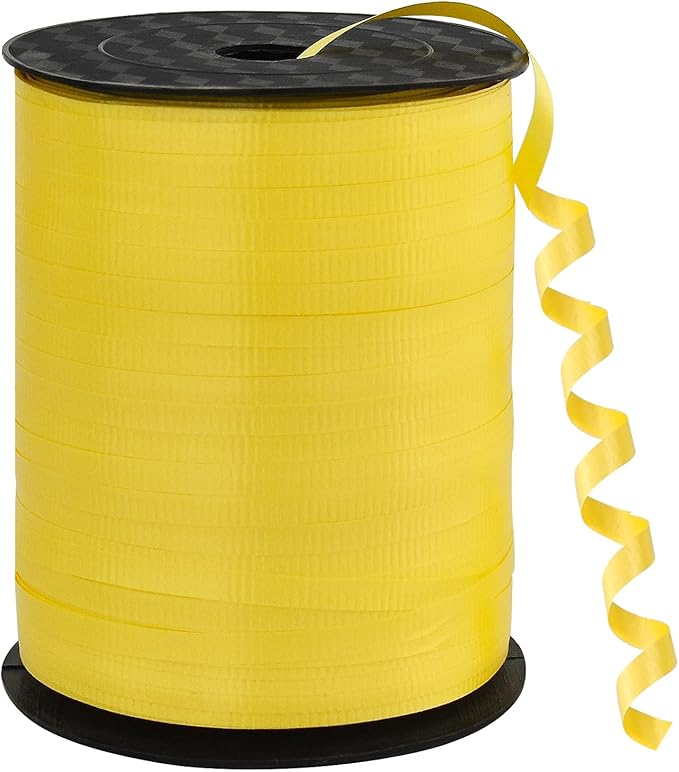 BEISHIDA 500 Yards Matte Yellow Curling Ribbon Balloon String Crimped Ribbons by Beishida