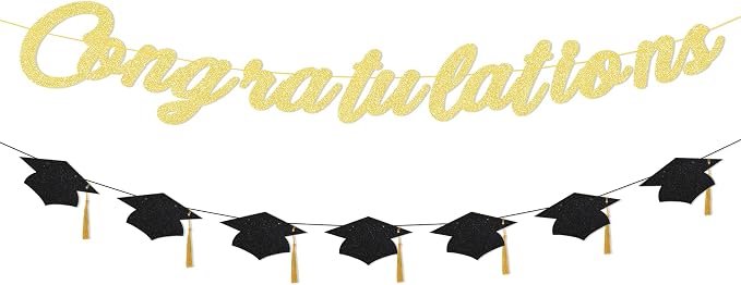 Congratulations Banner Pre-Strung Grad Cap Banner Graduation Decorations 2026 2 by Unknown