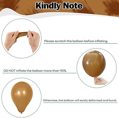 Green Brown Balloons 60 Pcs Jungle Safari Sage Green Brown Gold Cream Balloons - Image 3