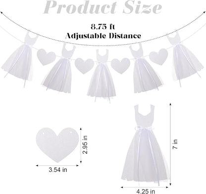 Charming Bridal Shower Decorations Glitter White Dress & Heart Bridal Shower - Image 2