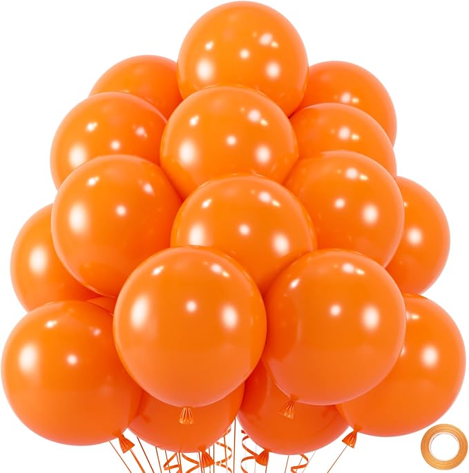 50pcs Orange Balloons, 12inch Helium Quality Orange Latex Balloon | Balloons by ZizasAry