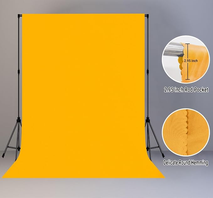Yellow Photography Backdrop for Photoshoot, Fabric 6x9ft | Polyester Studio - Image 2