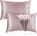 Silk Pillowcase for Hair and Skin, 2 Pack 100% Mulberry Silk Pillowcase 25 Momme, 600 Thread Count, Both Side Pure Silk Pillow Cover with Hidden Zipper (ApricotGray, Standard 20''×26'')
