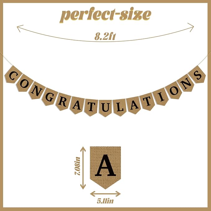 Congratulations Burlap Banner - Image 2
