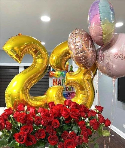 40 Inch Gold 23 32 Large Number Balloon, 23 32 Gold Birthday Party Decorations - Image 5