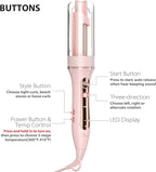 Zavarea Automatic Rotating Curling Iron for Long Hair - 1 Inch Curling Wand for Beach Waves & Loose Curls, Easy Hair Curler for Beginners, Anti-Scald & Frizz-Free, Dual Voltage for Travel