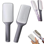 Anti-Static Self Cleaning Hair Brush,Easy Clean Retractable Hair Brush,Cleaning Retractable Massage Comb for Effortless Hair Removal and Cleaning (Grey)