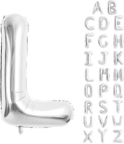 Silver Letter Balloons 40 Inch Large Alphabet Balloon Letter L | Foil Mylar Big by YUNSHANGMO