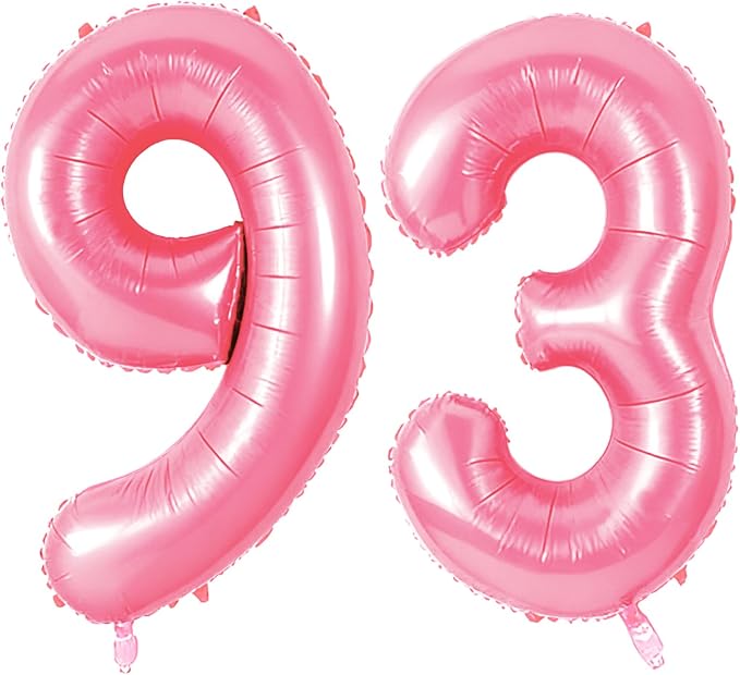 Number 93 Balloons for 93rd Birthday Party Decorations, 0-100 Large No.93 by Joycard